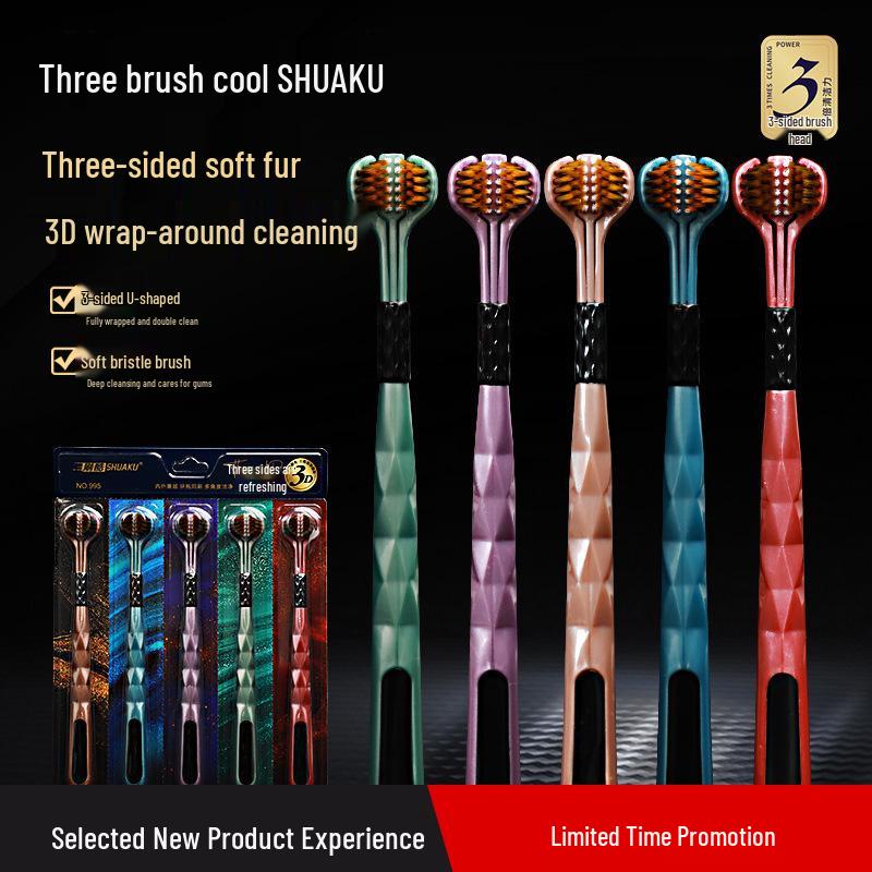 Deluxe Soft Bristle Toothbrush with Large Brush Head - High-Density Family Set