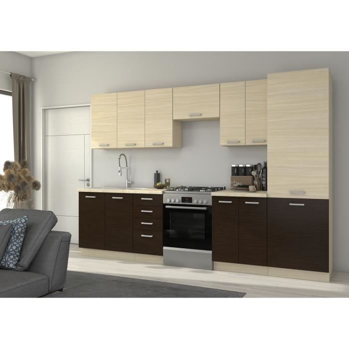 CHAMONIX Meuble angle haut 60/60 - Décor chêne clair - L58 x P58 x H72 cm