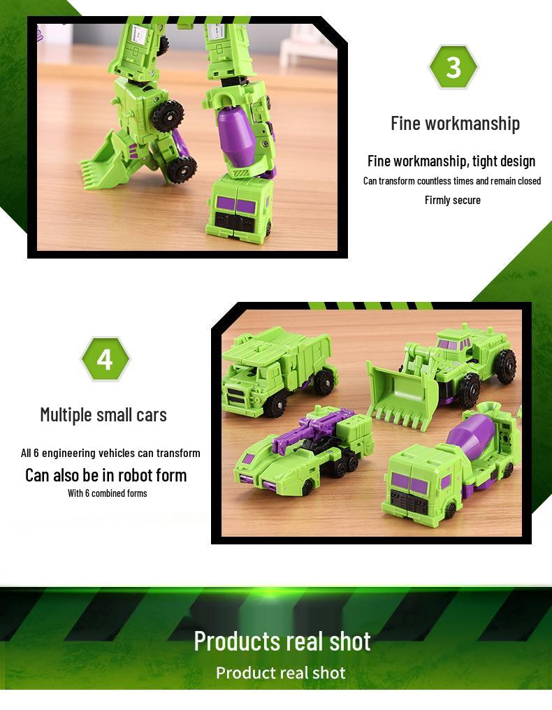 Little Hercules Six-in-One Excavator Robot Toy Set for Kids