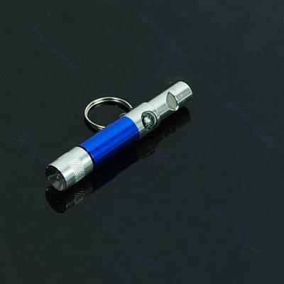 Quality Keychain Survival Climbing Hiking Tool Light Portable Whistle Compass Flashlight 3-In-1