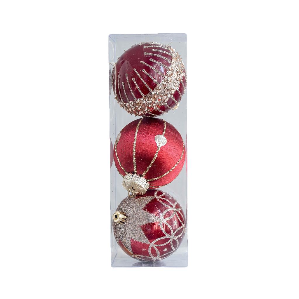 New Berry Red Lotus Leaf Green Christmas Balls for Christmas Decorations - Christmas Tree Hangers for Arrangement