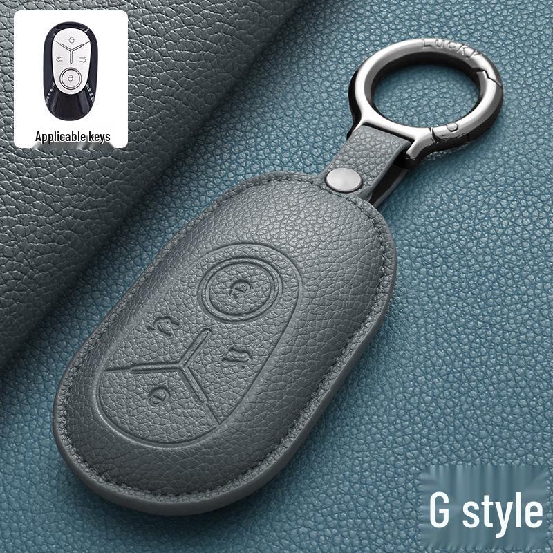 Geely Genuine Leather Key Case for Xingyue, Boyue, Galaxy, Xingyuan, Emgrand, Xingrui, Bin Yue, ICON, Bin Rui, with Buckle