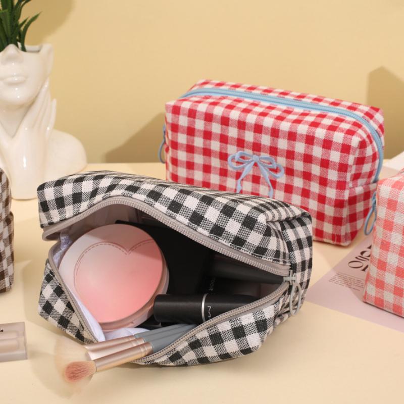 Bow Cosmetic Bag Makeup Bag Portable Travel Makeup Case Cute Pencil Pouch Women Toiletry Bag For Girls Traveling