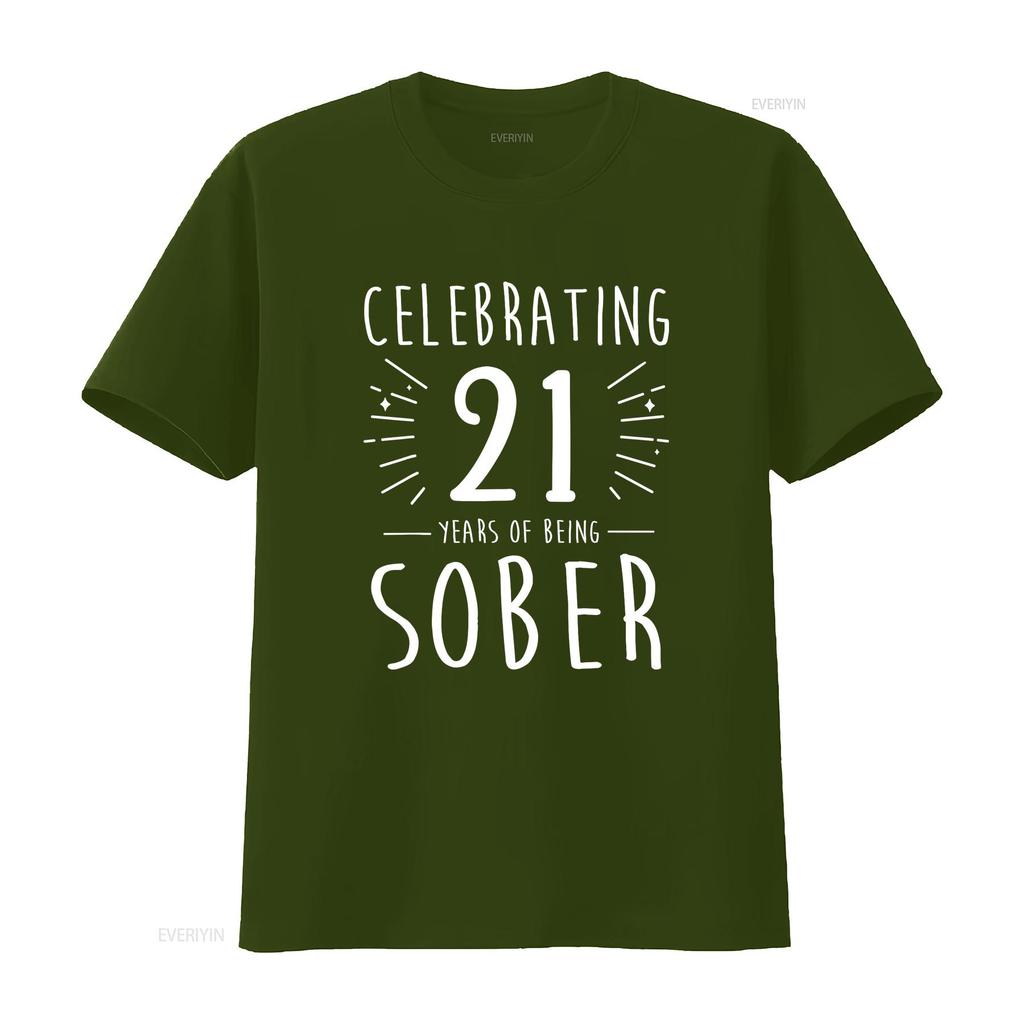 Celebrating Years Sober Sobriety Anniversary AA Recovery T Shirt vintage Washed Stretched fashion homme streetwear
