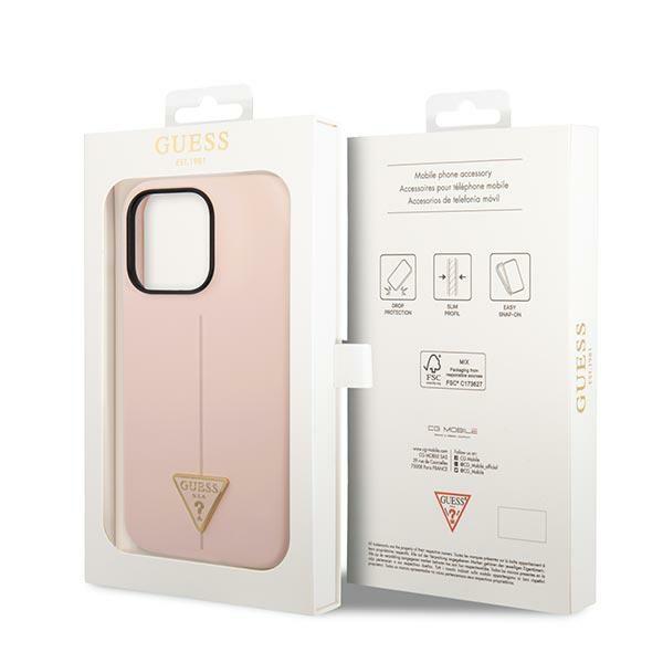 Guess Guhcp14Xsltgp Iphone 14 Pro Max 6,7 Różowy/Pink Hardcase Silicone Triangle