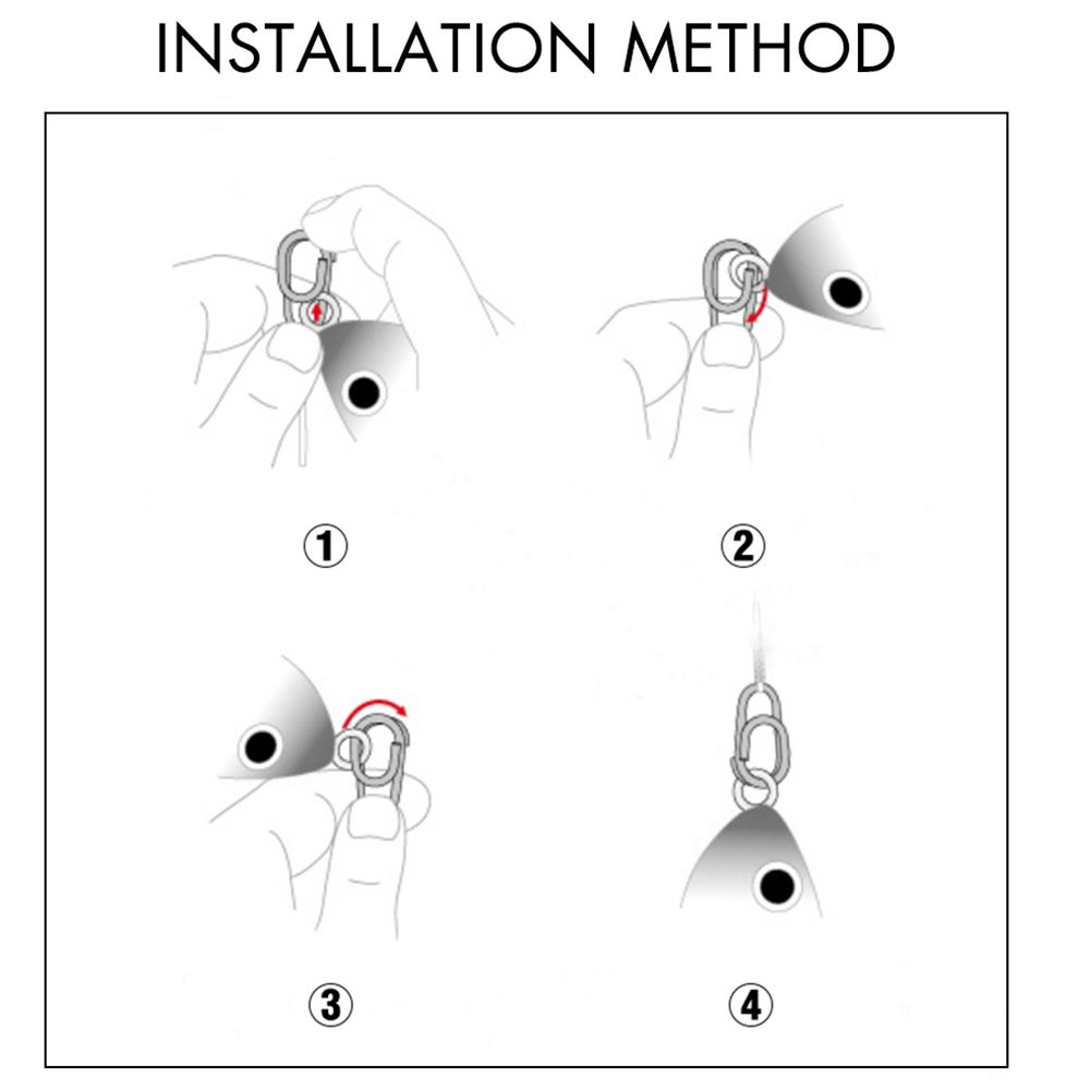 Steel Hooked Lure Connecting Ring Oval Split Rings Snap Rolling Bearing Swivel Jig Connector