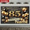 2D Personalisierte 90. Geburtstag Kulisse, Schwarz Gold Feier Fotografie Hintergrund