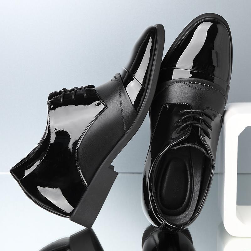 Módní Nové Pánské Derby Boty 6/8cm Lakované Zvýšení Výšky Pánské Společenské Boty Formální Elevator Business Boty Lesklý Svršek