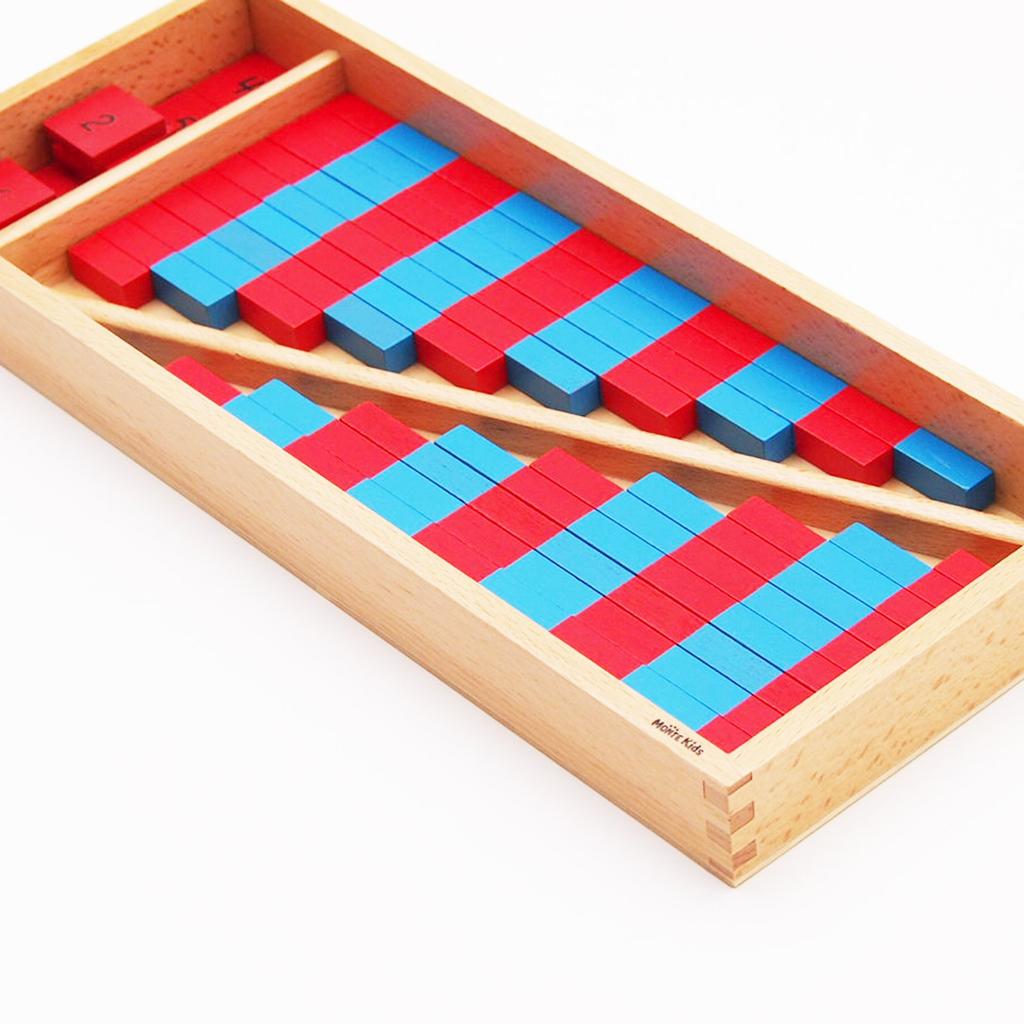 [MONTE Kids] Montessori Teaching Aids - Set of 2 Mini Math Sticks - Montessori Monte Kids Math Educational Supplies Learning Supplies Authentic