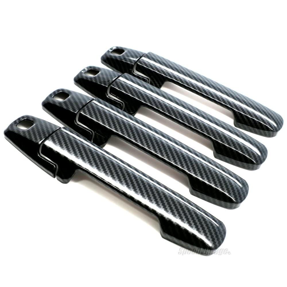Speed Garage Carbon Fiber Door Knob Handle Covers for Suzuki Spacia Custom Gear MK53S Custom (Dress-Up Parts)