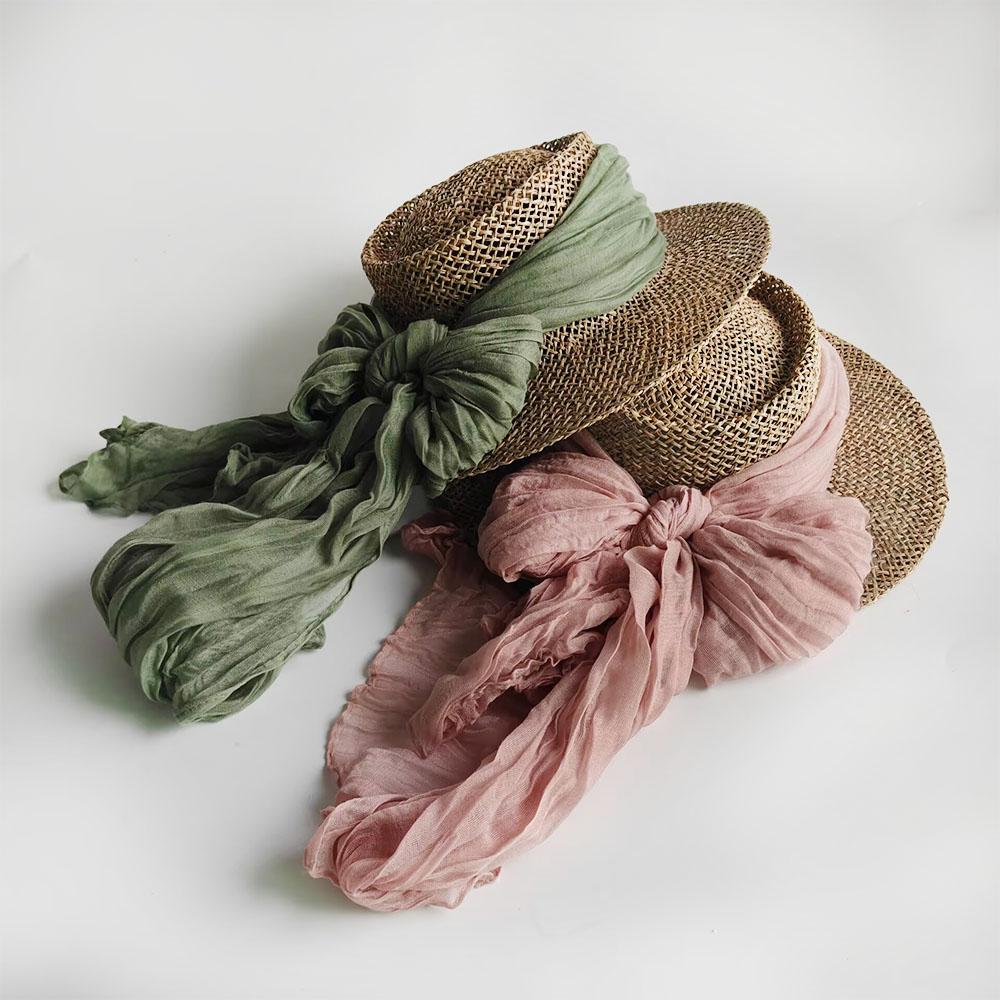 Garden Supplies My Women's Summer Wide Brim Straw Sun Hat Luxury Lace Mesh Ribbon Bowknot Beach Bucket Hat Straw Fedora Panama Hat Outdoor Uv Protect Cm