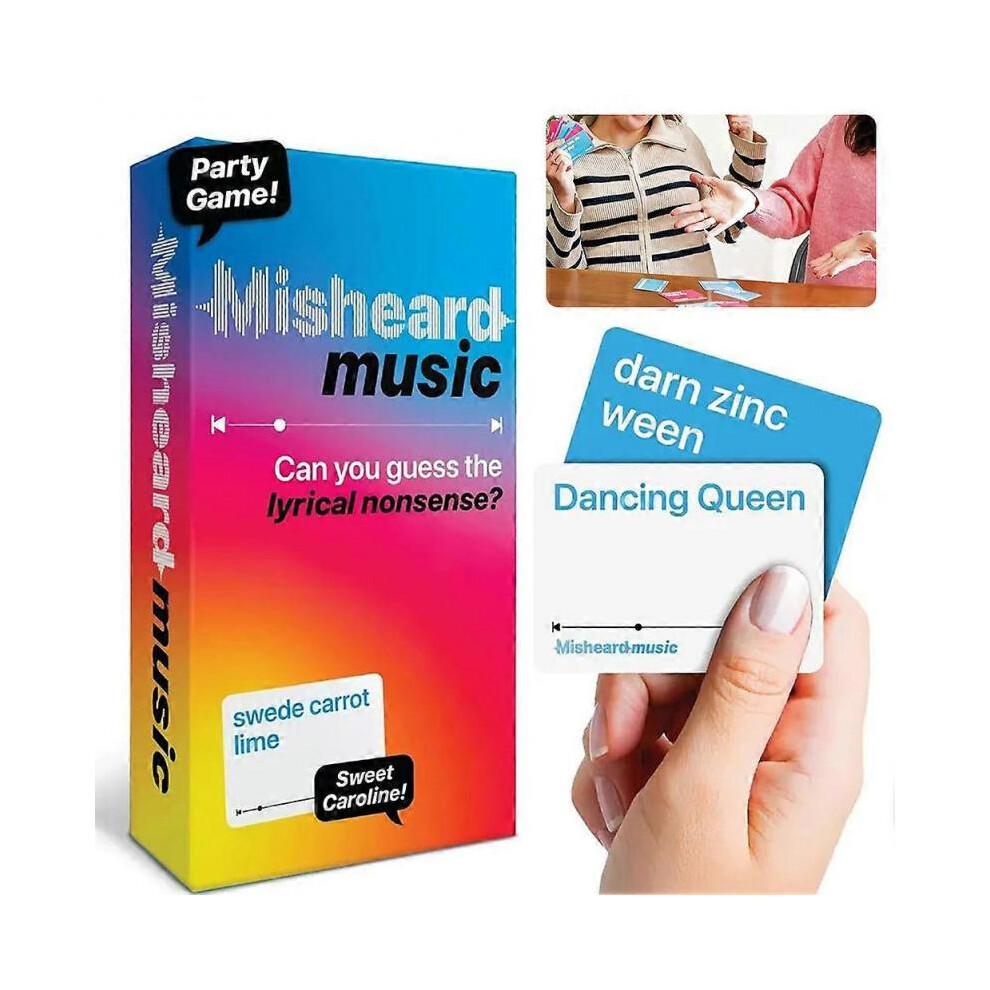 Misheard Music Party Game - Guess The Song or Artist with Lyrical Nonsense Cards, Fast-Paced Card Game for Karaoke & Party Entertainment