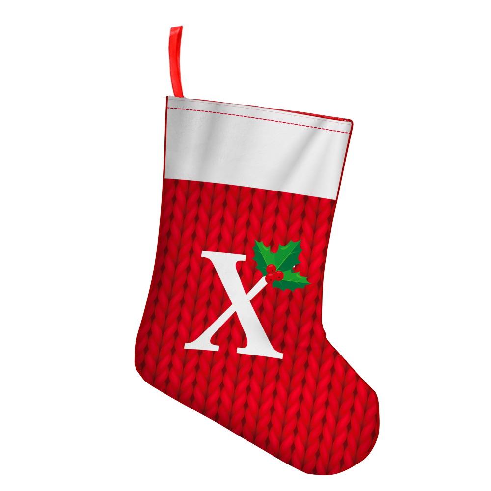 Printed Alphabet Christmas Stockings Decorations Christmas Window Fireplace Pendant Scene Arrangement Props