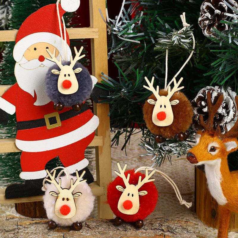 Christmas Decorations Wool Felt Cartoon Deer Pendant Creative New Elk Pendant Christmas Tree Pendant Gift