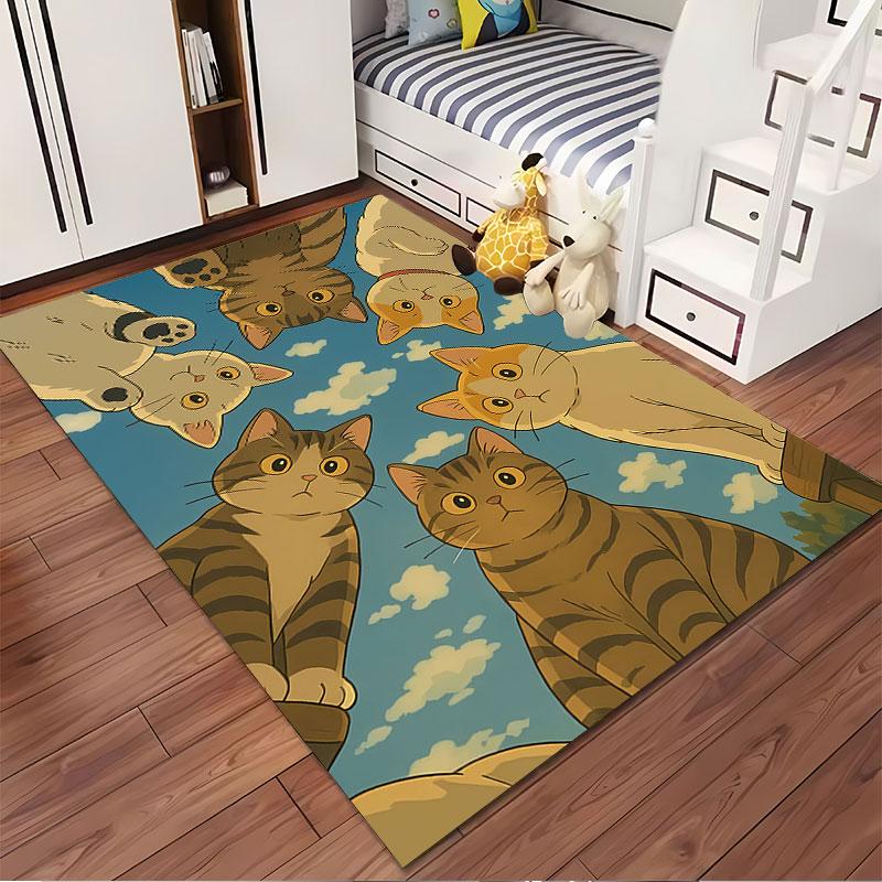 Curious Cats Sky View Carpet suitable as a non-slip mat for the living room or bedroom sofa