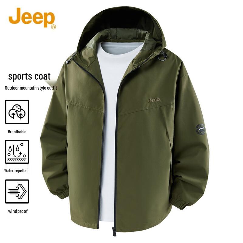 

JEEP Men s Hooded Sports Jacket 3XL