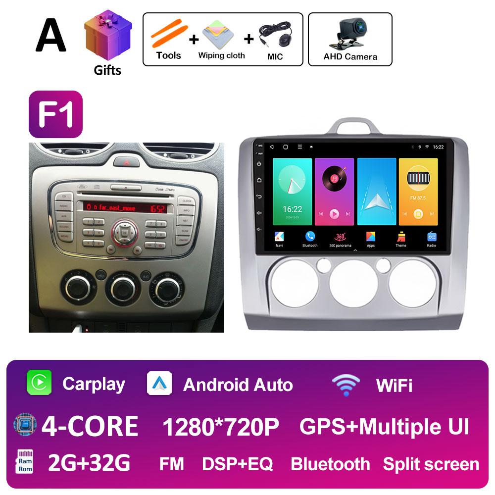 Car Video For Ford Focus 2 3 Mk2 Mk3 2004 2005 2006 2007 - 2011 Radio Player Wireless Carplay Android Auto Touch Screen No 2 Din