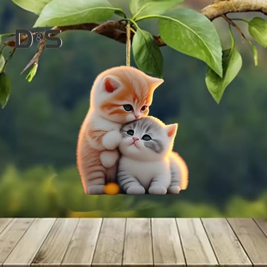 Hänge för bil 2D Akryl Färgglad Alpaca Katt Berlock Bildekoration Lättviktigt Hängsmycke för Fordon