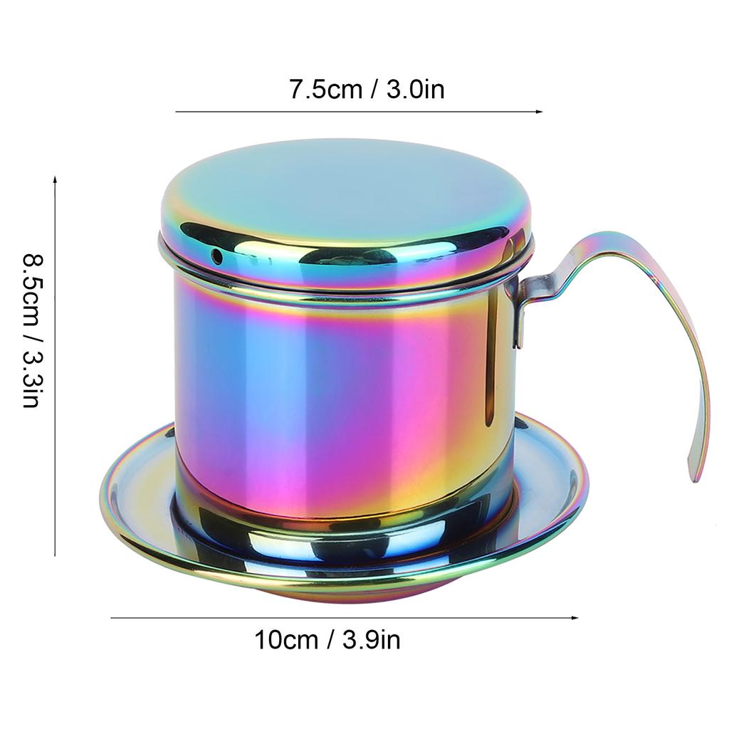 Edelstahl Kaffee-Dripper, Kaffee-Filter Kaffeekanne Zubereiter Haushalt Tragbar Wiederverwendbarer Filter Tropfkanne Zubereiter Manueller Kaffee-Aufgussfilter für Zuhause