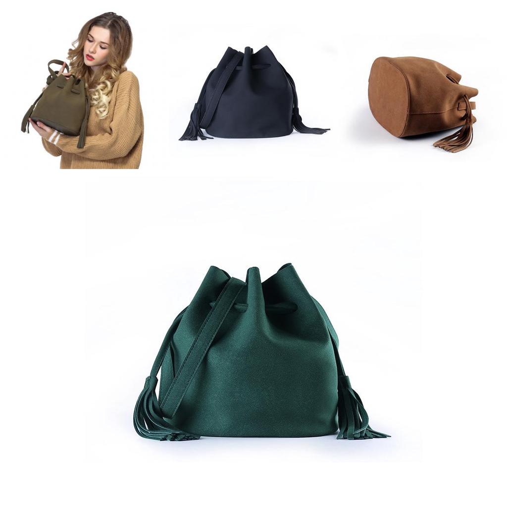 Fashionable Lady Crossbody Bag With Tassel In Trendy Bucket Design