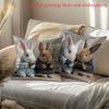 4 Pack Easter Pillow Covers Cute Rabbit Theme Cushion Covers, Adding Cuteness to Cozy Home, Suitable for Bedroom or Living Room