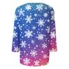 Dame T-skjorte Juleprint 3/4 Erme Hverdag Weekend Mote Basic V-hals Vanlig Topp
