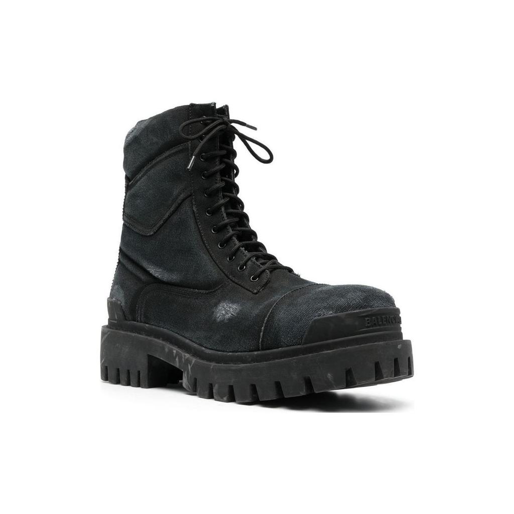 Balenciaga Stivali da Combattimento 'Cotone Nero Lavato' 694042W2H111000