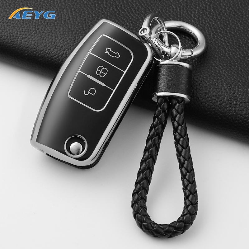Car Key Case Cover for Ford Focus 2 MK2 Fiesta Mondeo Galaxy Ecosport Kuga Escape Falcon B-Max C-Max Keychain Accessories