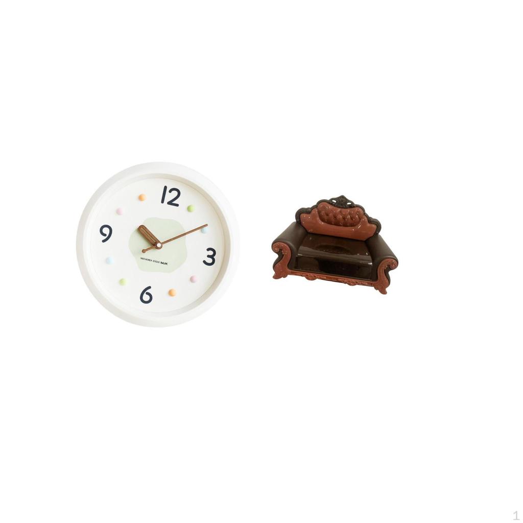 Modern Wall Clock Hanging Round Quiet Large Numerals Decorative for Home Office Study Room Miniature