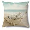 Home Decor Beach Scenes: Relaxing Time And Seaside Items Pattern Cushion Cover Suitable For Sofa Bedroom Car Pillow Cover