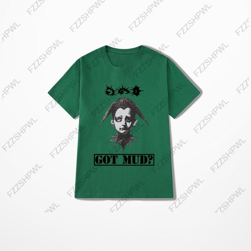 O-Neck Aesthetics Graphic Print Rock Gothic Y2K Cotton T-shirt Vintage Hip Hop Tee Oversized Punk Short Sleeve T-shirt Fashion