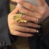 Geometric Gold Sturdy Alloy Knuckles Joint Rings for Trendy Women and Men Featuring Hip Hop Punk Leaves Designs