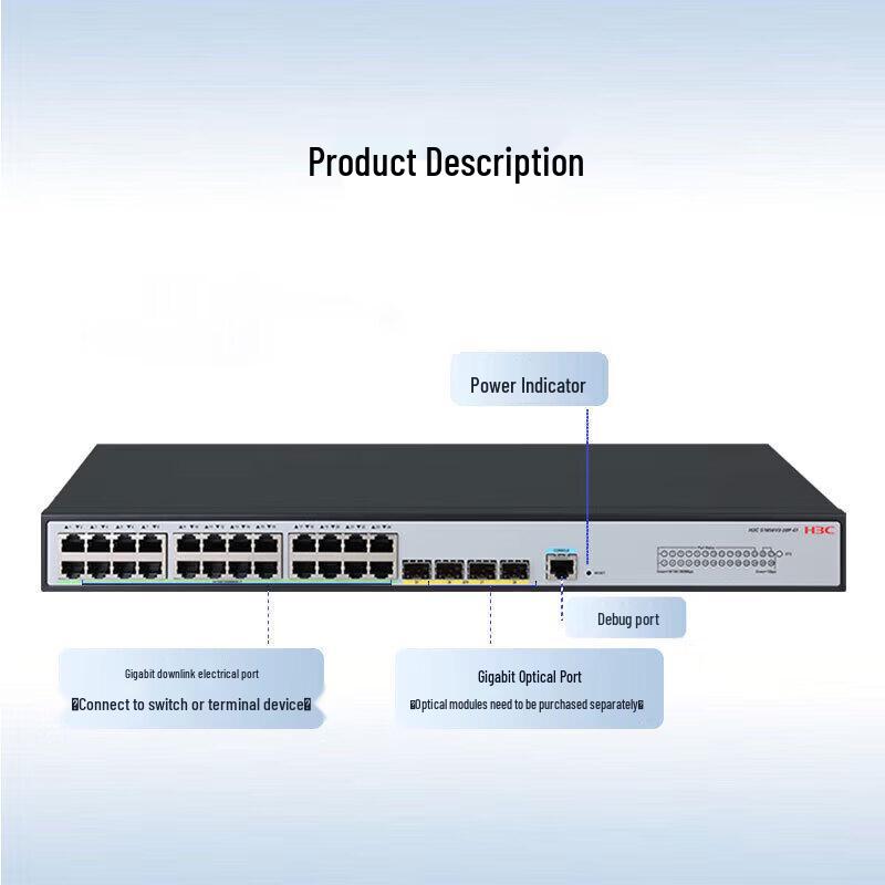 H3C S1850V3-28P-EI Managed Gigabit Network Switch