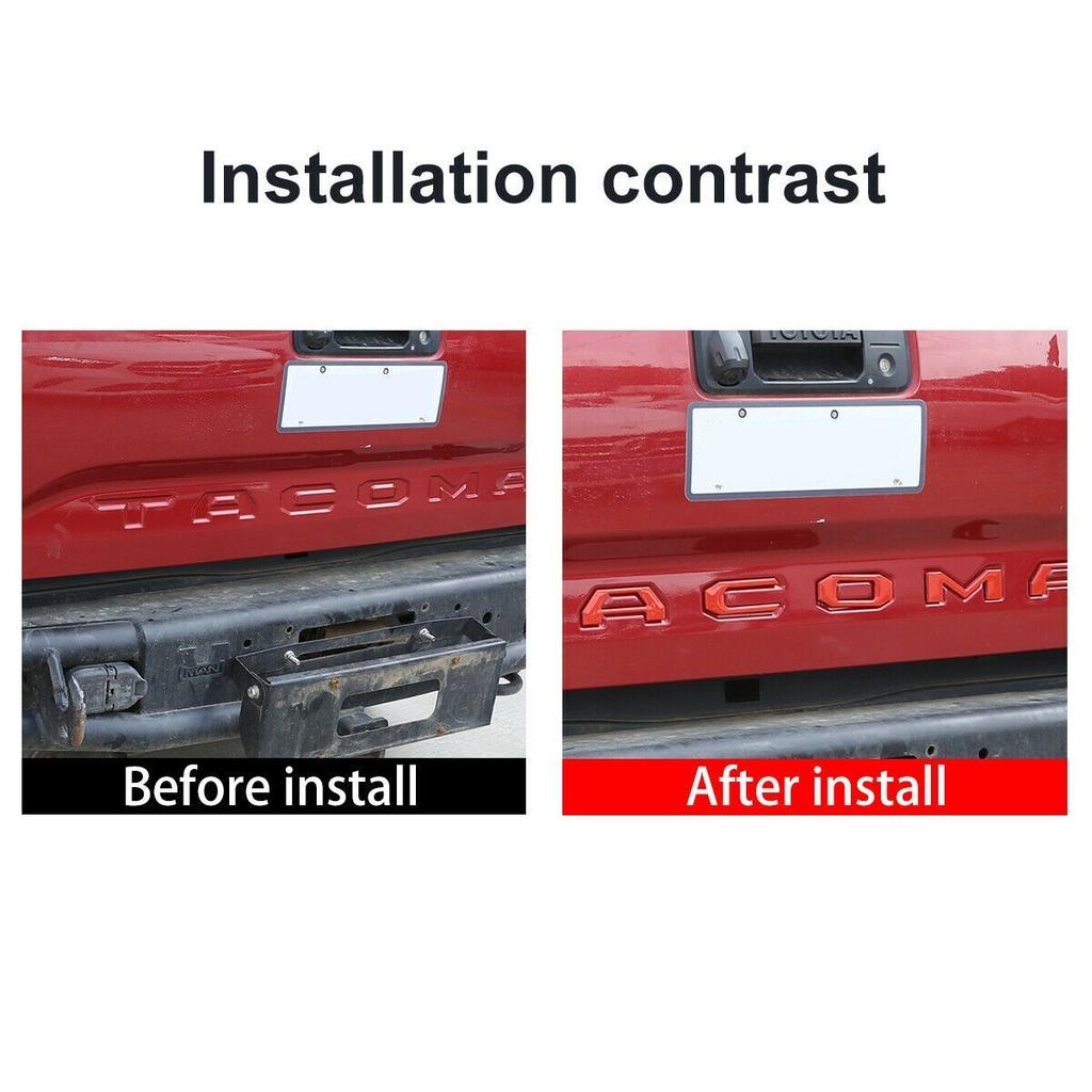 Tailgate Letter Emblems For Tacoma 2016- Rear Trunk Exterior Decal Gloss Red