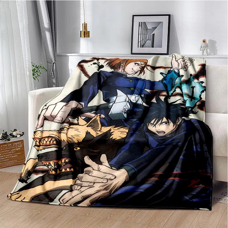 Cartoon Anime Jujutsu Kaisen Throws Blanket Kid Super Soft Blankt for Travel Couch Sofa Picnic Bed Flannel Blanket Birthday Gift