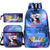 Cartoon Teacup Head Cuphead Student School Bag Backpack Three-piece Set Children's Shoulder Bag Pencil Bag