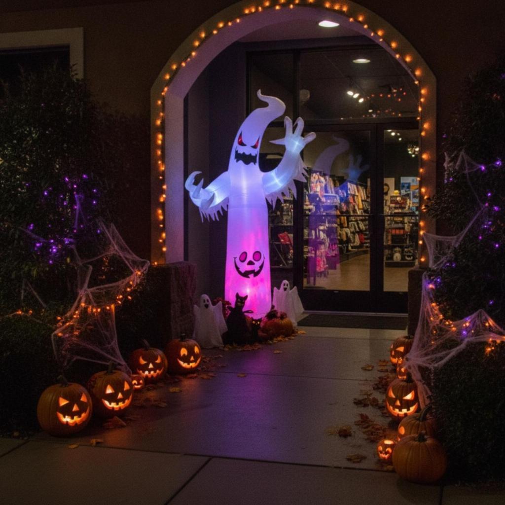 Inflatable Halloween Decoration, Freestanding Pumpkin Face