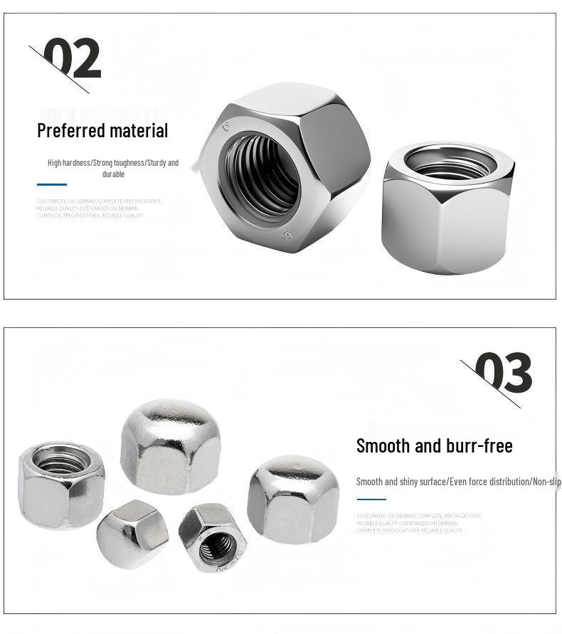 Stainless Steel Low Profile Hex Cap Nut - M3/M4/M5/M6/M8