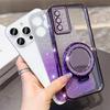 For Samsung Galaxy A32 A33 A34 A35 A36 Luxury Glitter Magsafe Bracket Diamond Case for Samsung A35 Make Up Mirror Plating Cover