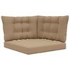 Outdoor Sofa Cushion Set 3 Pcs Taupe Polyester