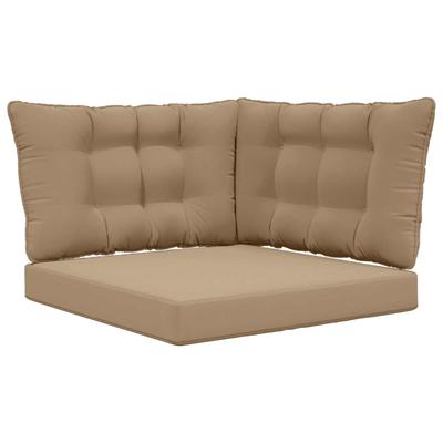 Outdoor Sofa Cushion Set 3 Pcs Taupe Polyester