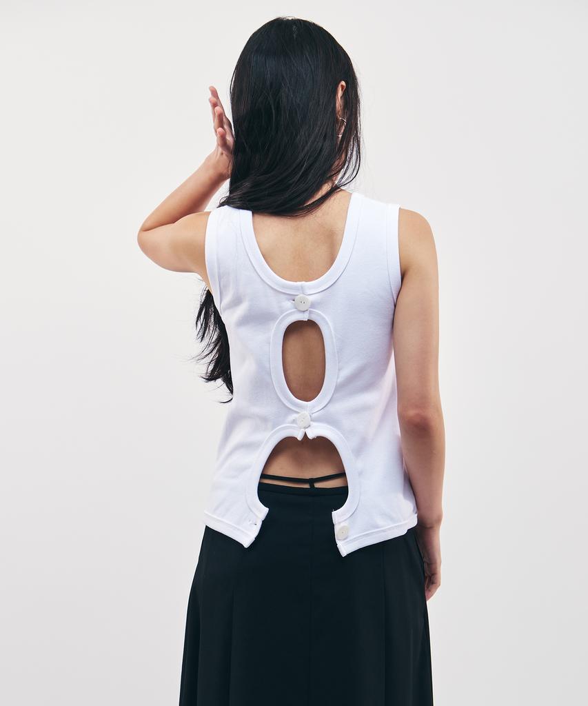CITYBREEZE Studded Backhole Sleeveless_White