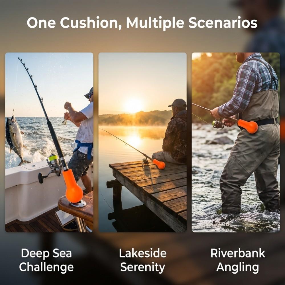 PU Fishing Rod Butt Cushion 3.8cm Pole Diameter Fishing Pole Butt Cushion  Large Fishing Rods