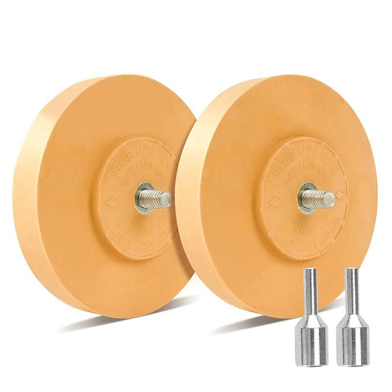 

A60zdecal Remover Eraser Wheel Adhesive Remover With Adapter 2 Pack 4 Inch Rubber Eraser Wheel For Drill Removes Car Vinyl Durab жёлтый