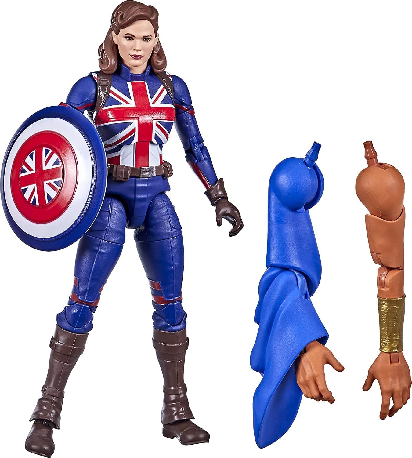 

Hasbro Marvel Legends Series Что если... Капитан Картер 6-дюймовая фигурка F0331, Аутентичная, с деталями для сборки фигурки