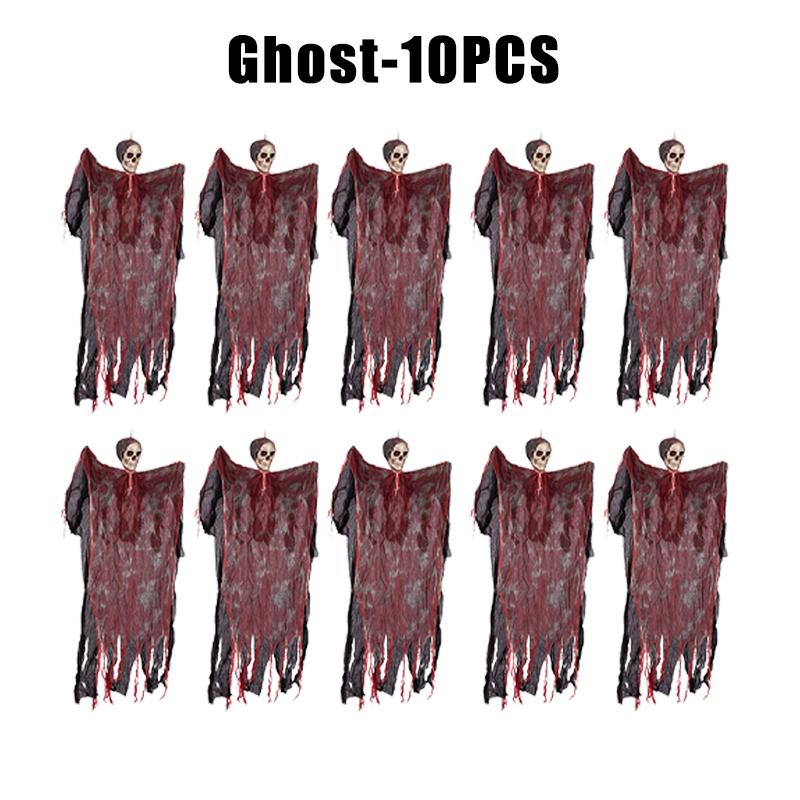 Hanging Halloween Skeleton Ghosts Decorations Scary Haunted House Prop Indoor/Outdoor Halloween Party Grimace Decor