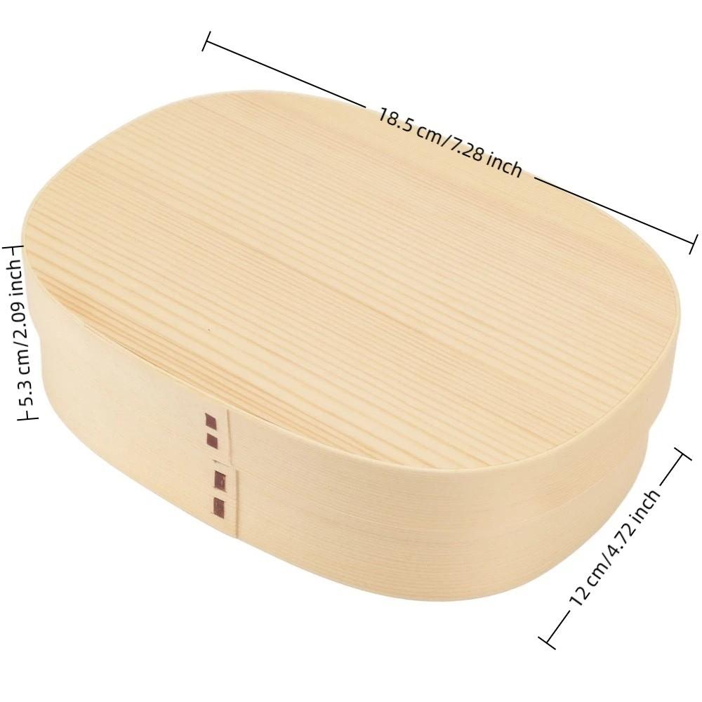 Single Layer Lunch Box Wooden Lunch Container Practical Picnic Box  For Picnics