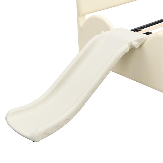 Bear Bed Shape Cartoon with Slide Ladder Ergonomic Design Strong Girl Load Bearing Wood Slat Support Bedroom Furniture