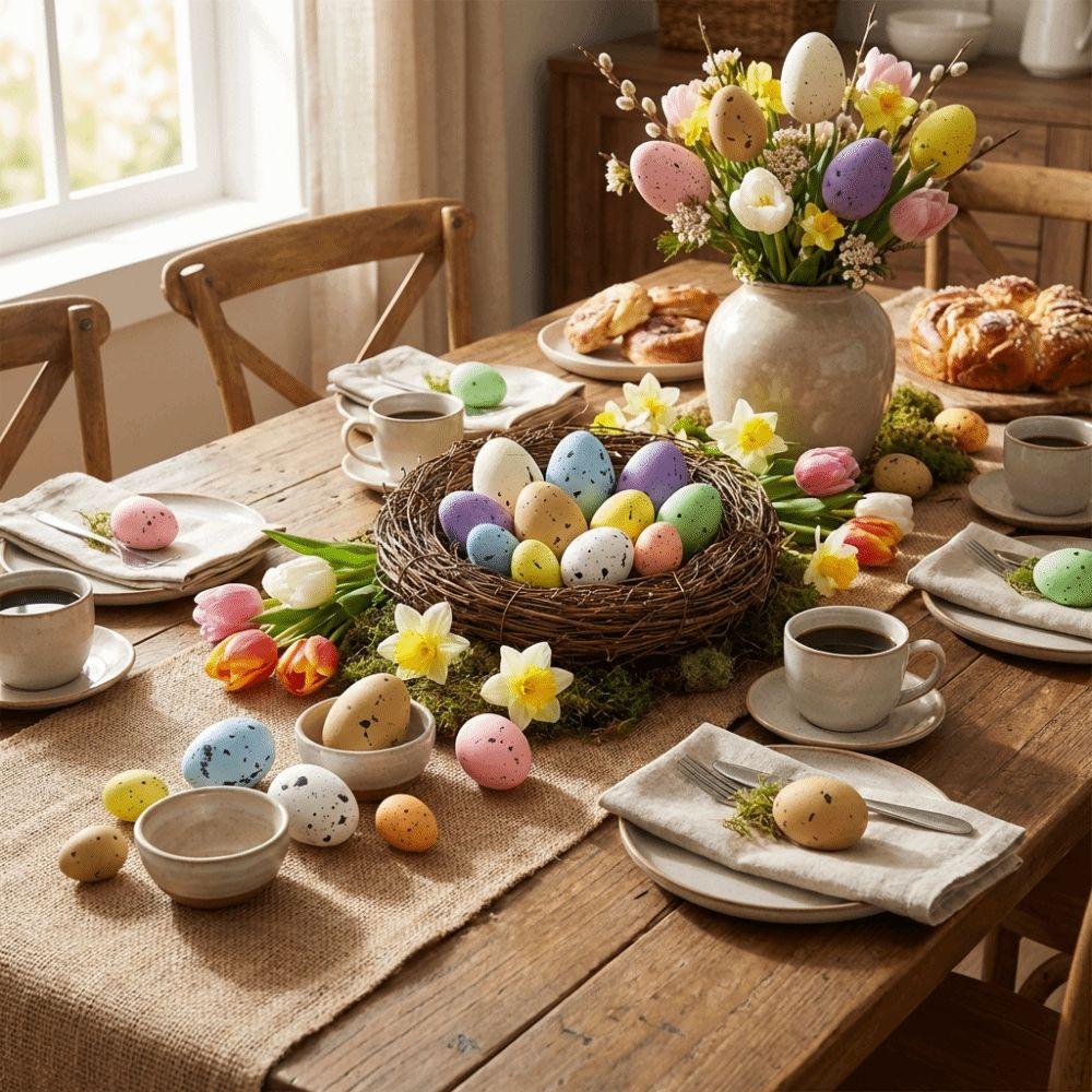 200Pcs DIY Painting Craft Foam Easter Eggs Basket Stuff Easter Hanging Egg Birthday Carnival