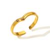 Stainless Steel Rings Minimalist Geometric Triangle Adjustable Opening Trendy Fine Ring For Women Zircon Everyday Wear New in